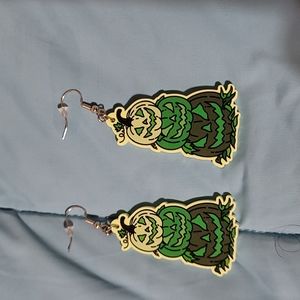 Green pumpkin earrings